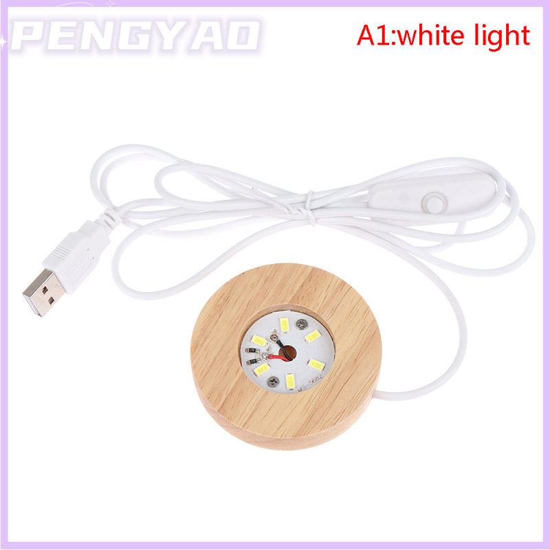Đế hiển thị đèn LED đế đèn đêm bằng gỗ trang trí nghệ thuật bằng nhựa thủy tinh pha lê