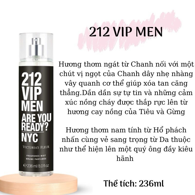 (Bán Chạy) Xịt Thơm Body Mist Victoria Fleur Mùi Hương Nam 150ml Lưu Hương Lâu , Mùi Hương Sang Trọng , Tươi mát