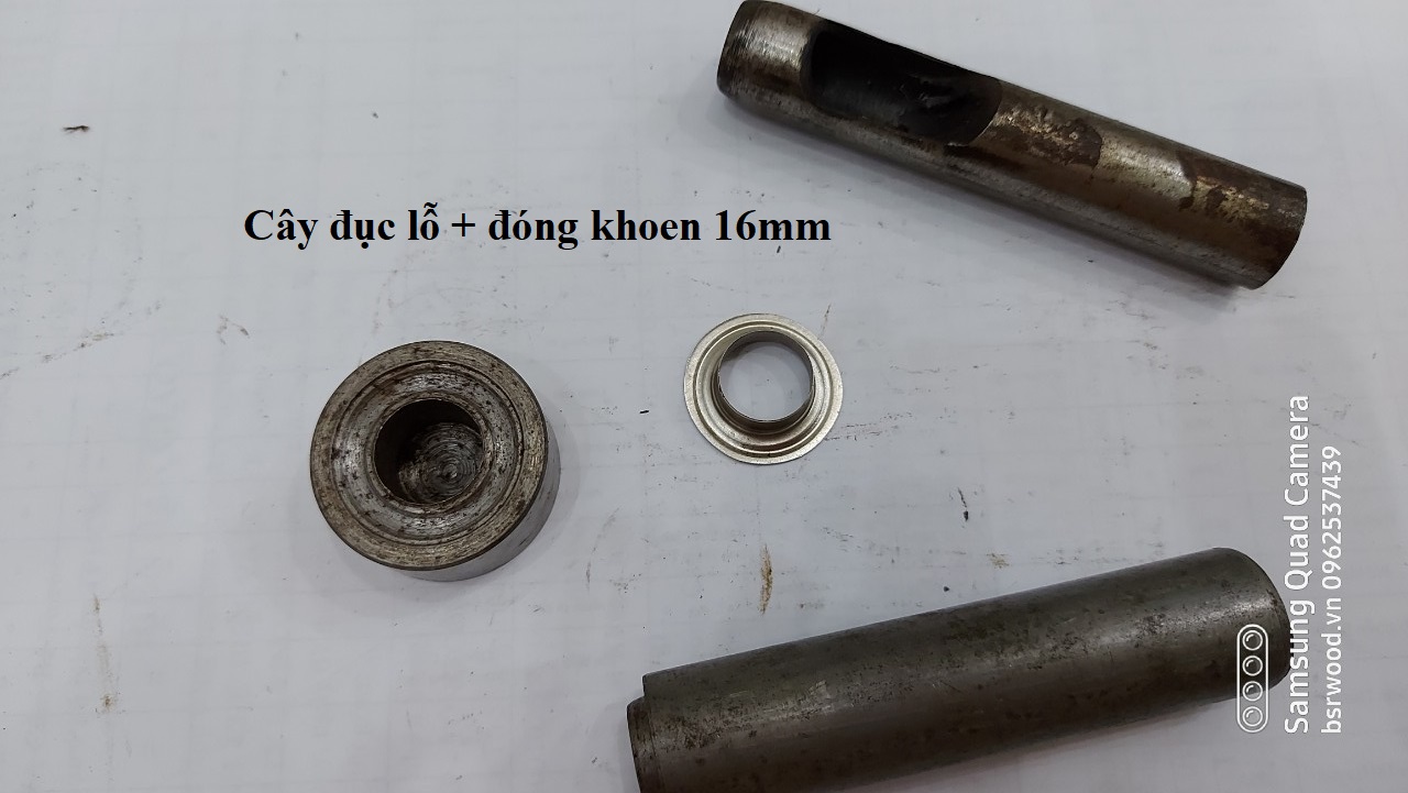 Bộ dụng cụ đóng khoen mắt cáo gồm Cây đục lỗ, Cây tán khoen và Đế kê đóng khoen ode 4mm 5mm 6mm 8mm 10mm 12mm 14mm 16mm 18mm 20mm