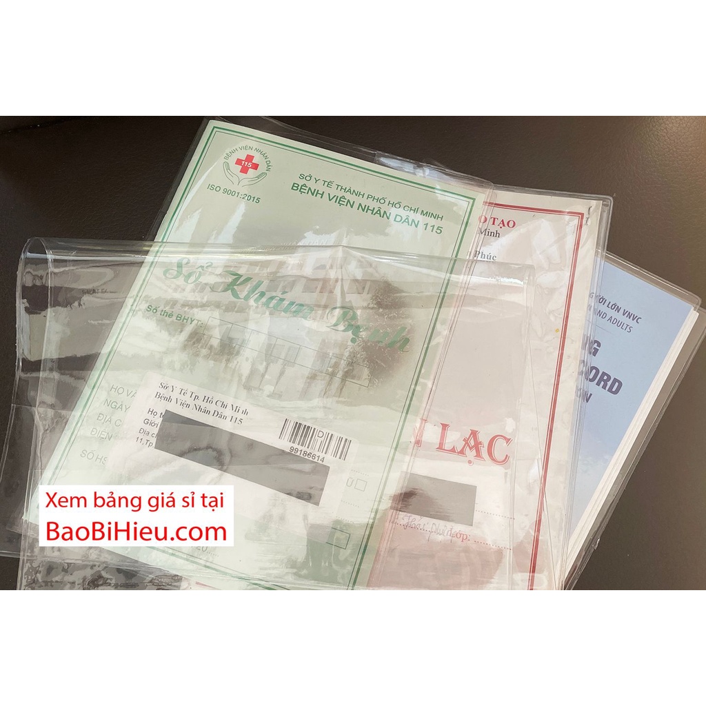 Combo bọc sổ A5 bằng PVC (Sổ tiêm chủng, sổ khám bệnh, sổ liên lạc cỡ A5)... Bao bì Hiếu