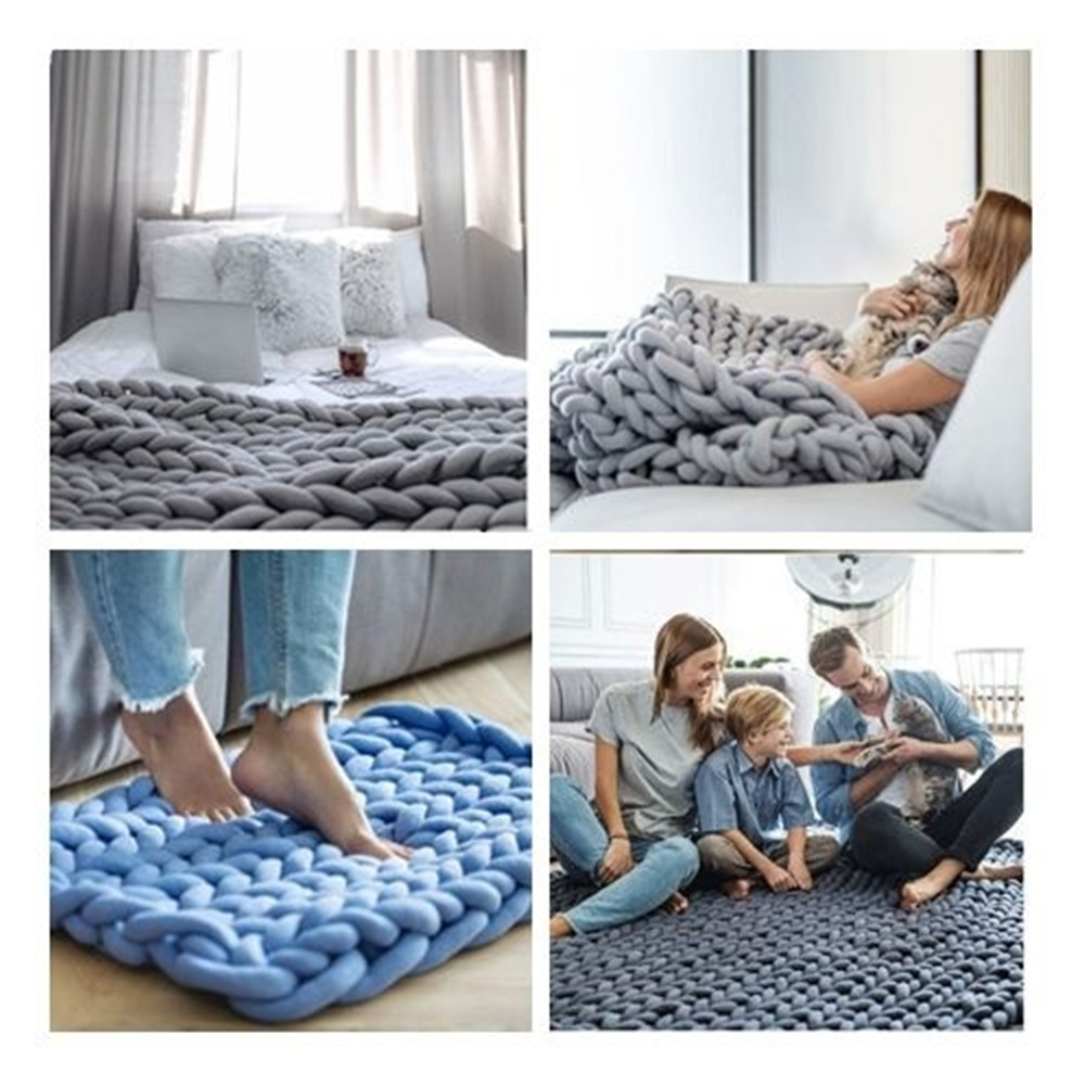 XIUZH 250g/500g New Chunky Blanket Roving Crocheting Super Soft wool roving Arm Knitting