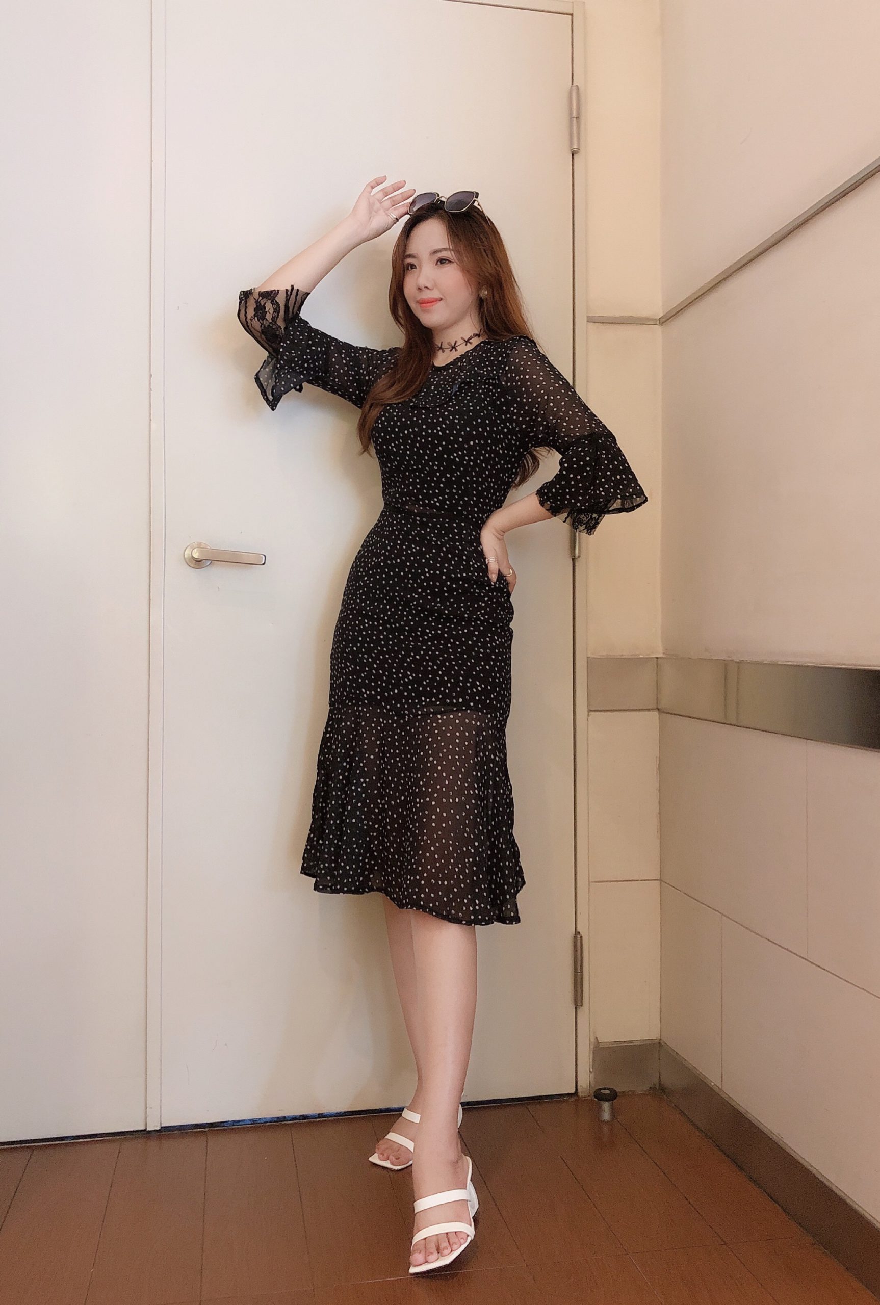 ĐẦM SUÔNG ĐUÔI CÁ CHẤM BI SANG TRỌNG THANH LỊCH Beyeu1688 - BY4325A