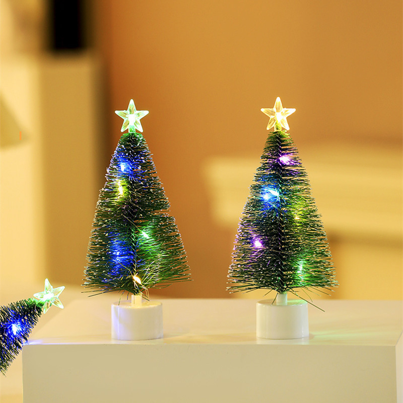 BlueX Mini Christmas Tree 3d Christmas Tree Mini Led Glowing Christmas Tree Colorful String Light Desktop Decoration for Winter Holiday Perfect New Year Gift