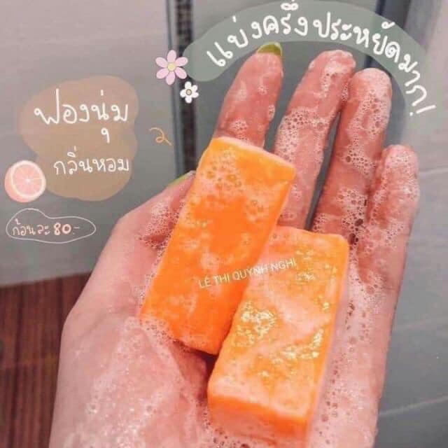 Xà phòng nghệ cam trắng da mụn thâm Thái Lan