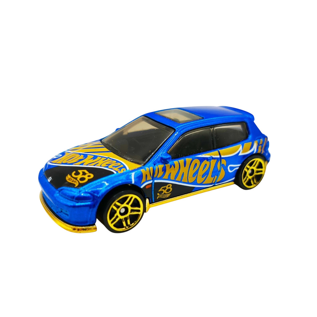 Hot Wheels 1/64 Honda Civic EG 1992 - Édition 58ème Anniversaire Bleu & Or - Modèle 2026