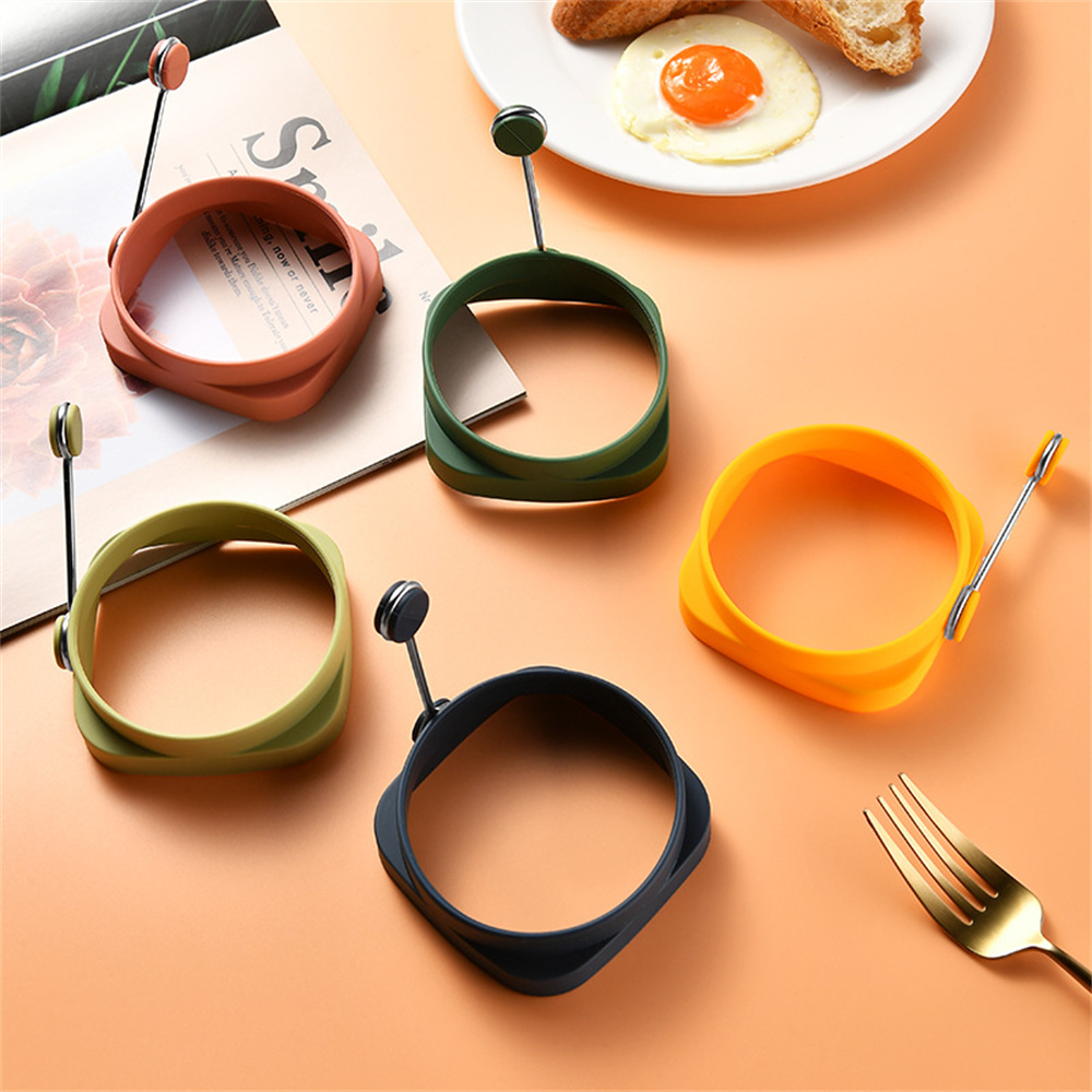 Hourser Silicone DIY Fried Eggs mold with Handle Egg Pancake Shaper Omelette Mold Eggs Cooking Tools Kitchen Accessories