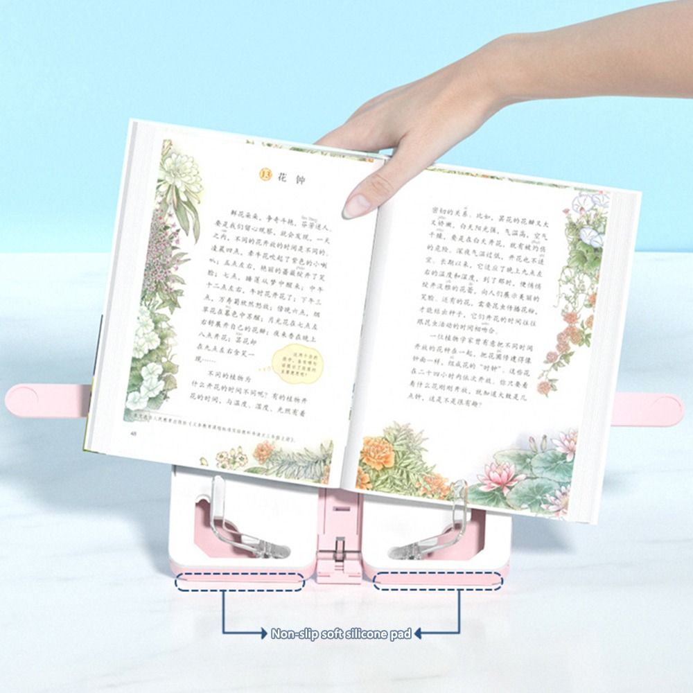 Str6177 xách tay có thể điều chỉnh đọc sách kệ sách Giá đỡ sách bút trường hợp lưu trữ bằng văn bản Bracket với clip
