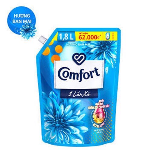 Nước xả vải Comfort 1 lần xả hương Ban Mai túi 1800ml - nước xả quần áo công thức chăm sóc chuyên sâu thơm lâu
