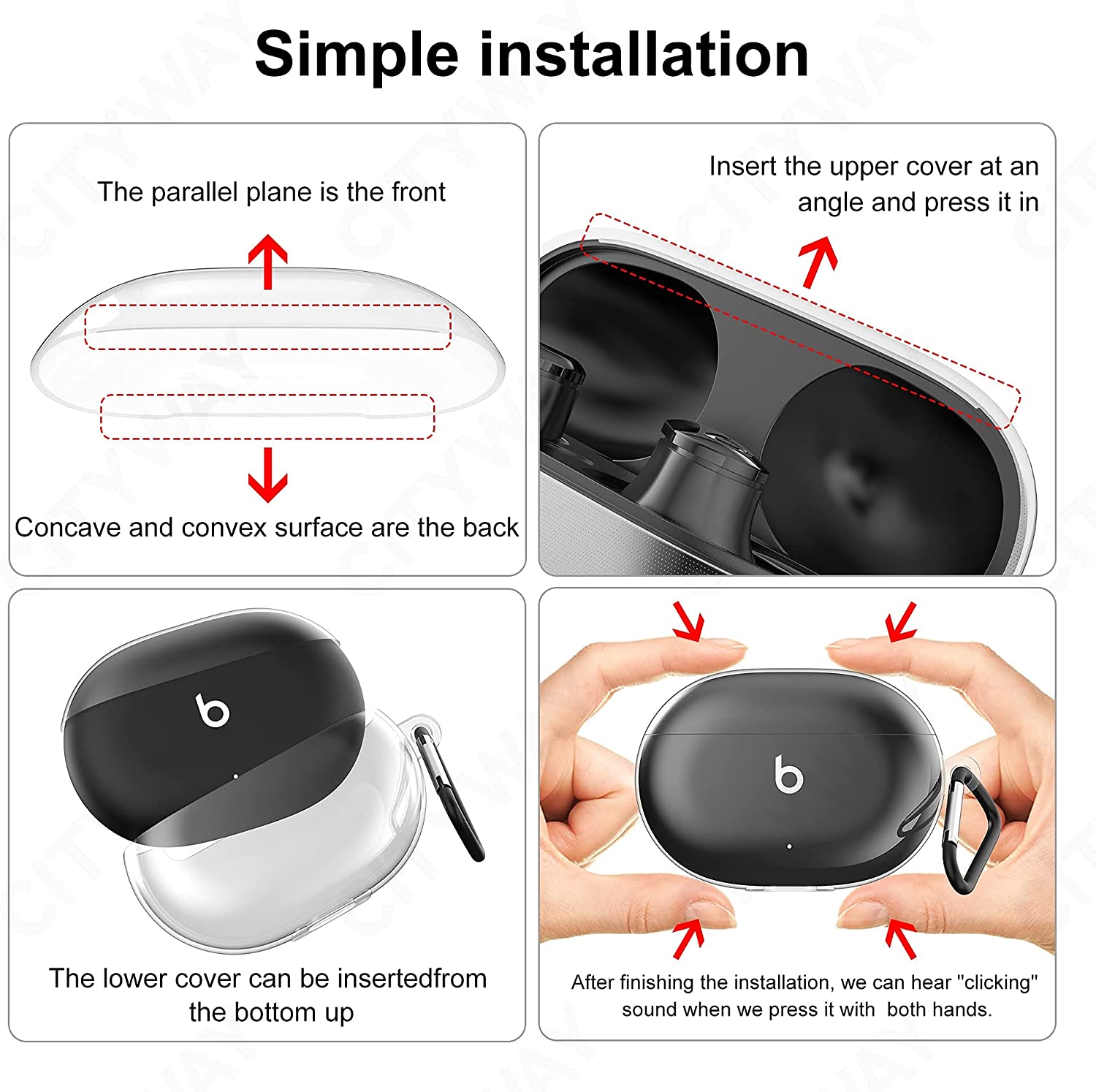 2023 New For Beats Studio Buds+ Case Transparent Shockproof Drop Proof Protective Case Designed for Beats Studio Buds Earbuds