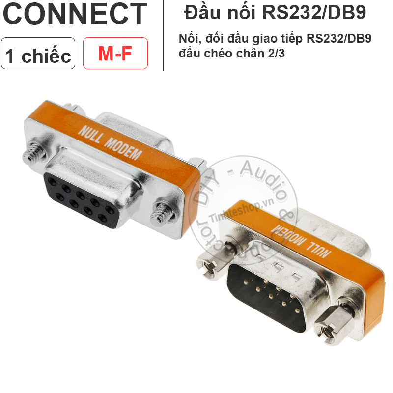 DB9 null modem male to female slimline data transfer serial port adapter (1 PCS)