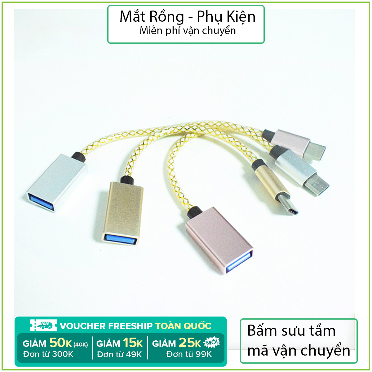 Cable OTG Type-C cho điện thoại và máy tính bản android (USB Type-C  ra USB)