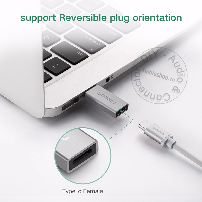 USB 3.0 đực ra USB C cái - Đầu chuyển USB 3.0 AM sang USB type CF Ugreen 30705