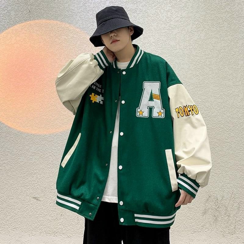 Áo Khoác Varsity Jacket A STUDIO bomber bóng chày basic nam nữ form rộng_TP45