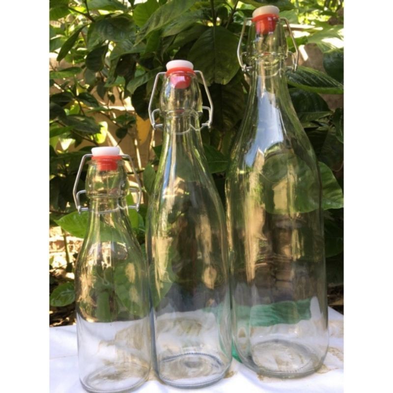 Chai Thủy Tinh Nắp Gài 1000ml 500ml 250ml