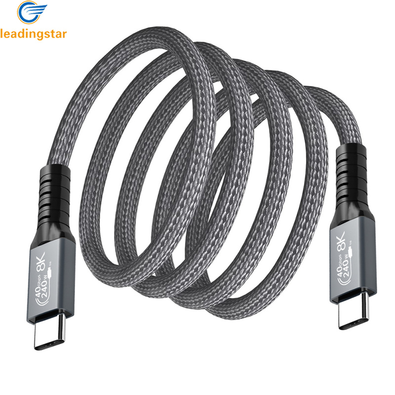 LeadingStar Fast Delivery Usb 4.0 Data Cable Compatible For Thunderbolt 4 Type C Double-headed 8k Cable 40gbps Pd 240w Fast Charging Cable