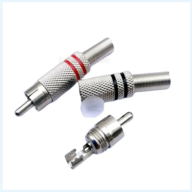 Metal%20RCA%20Lotus%20Male%20Welding%20Nickel-plated%20Audio%20AV%20Connector%20With%20Metal%20Spring%20Cable%20Protector%20Red%20Black%20E4%20-%20Image%205