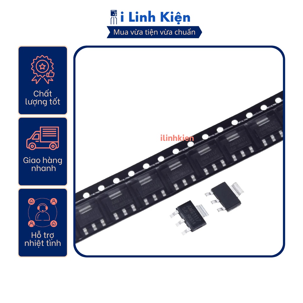 Ams1117-5.0v ic ổn áp 5v 1a sot-223