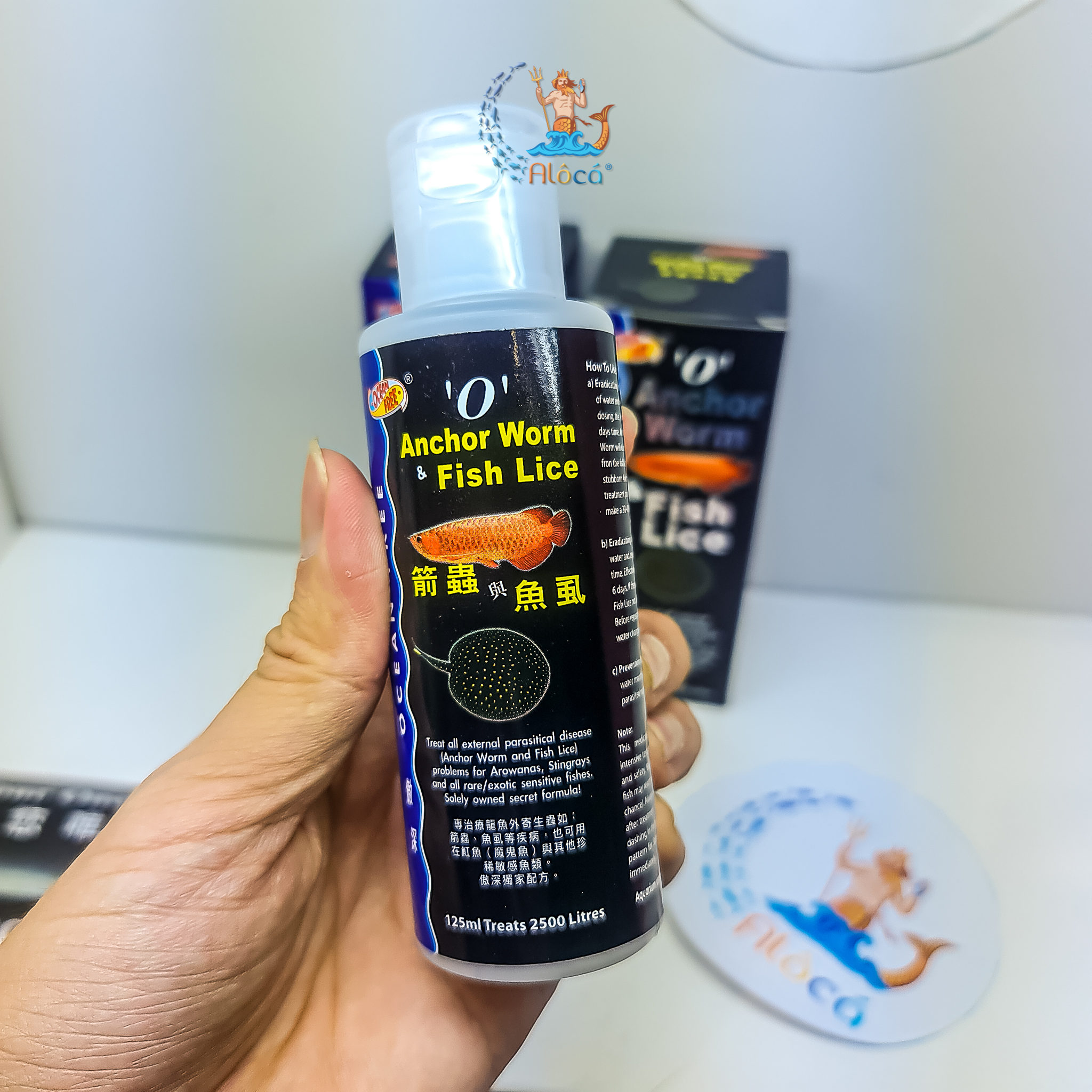 Chai số 0 Ocean Free diệt trùng mỏ neo cho cá Rồng, cá Sam.