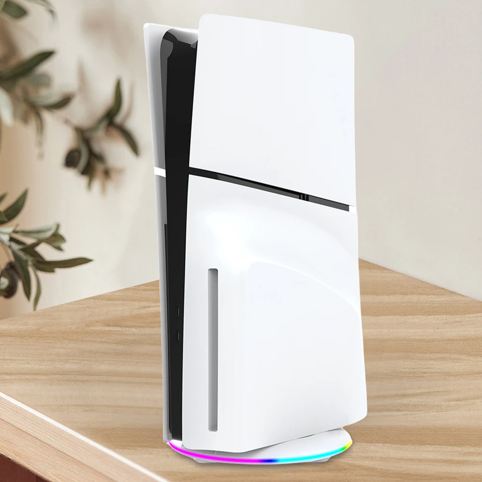 Gaming Console Vertical Stand Universal Design Vertical Stand Ps5 Slim Vertical Stand with Rgb Light Stable Base Stand for Gaming Console Easy Installation Universal Design