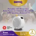 [New] BenQ GV30 LED Wireless Portable Mini Android TV Projector with 2.1 Channel Bluetooth Speaker & Auto Focus Support iOS & Android Play (Best for Video Watching and Console Gaming). 