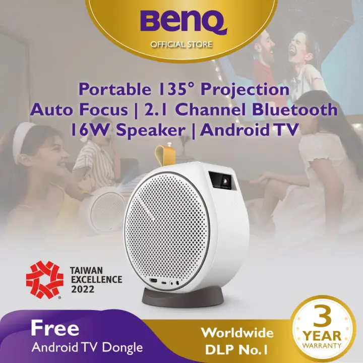 [New] BenQ GV30 LED Wireless Portable Mini Android TV Projector with 2.1 Channel Bluetooth Speaker & Auto Focus Support iOS & Android Play (Best for Video Watching and Console Gaming)