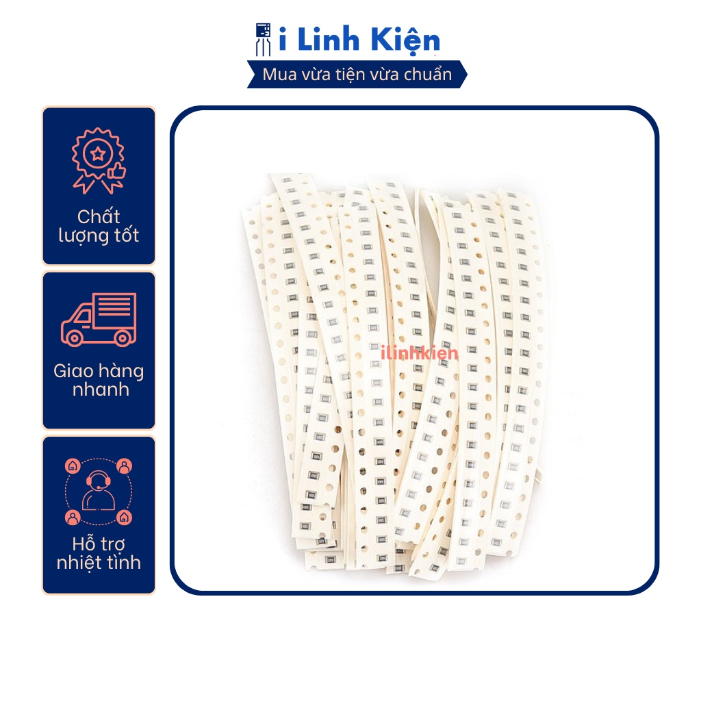 Điện trở dán 0805 2.2K 1% chất lượng tốt (dây 100c)
