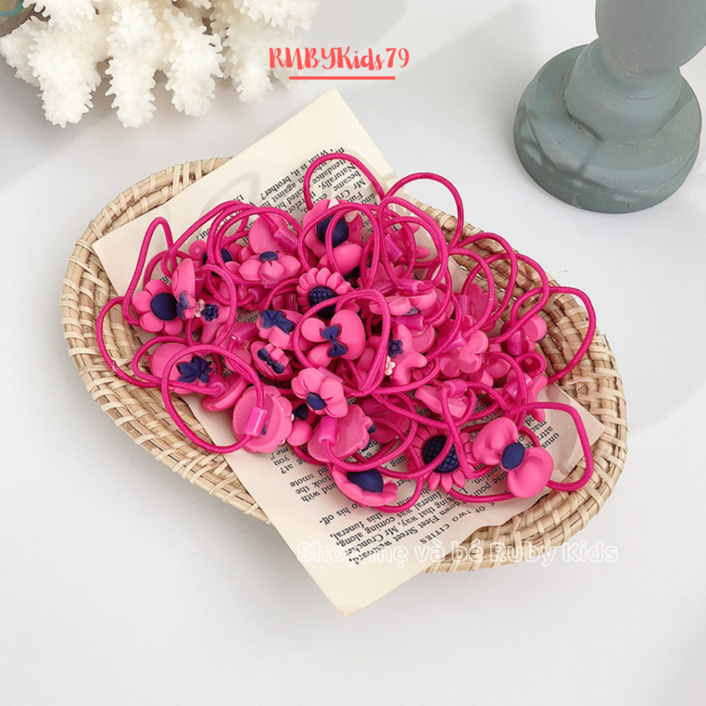 Dây cột tóc cho bé set 40 sợi, cột tóc cho bé gái đáng yêu nhiều màu sắc - rubykids79