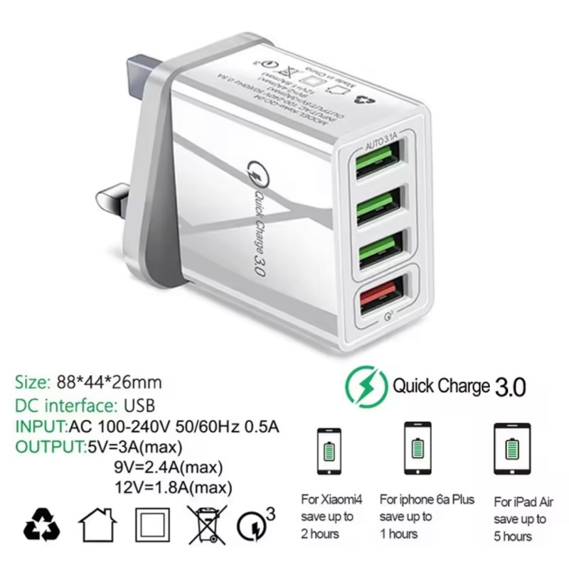 Qc3.0 sạc nhanh 3.1A thiết bị sạc nhanh 4 cổng USB USB sạc nhanh cắm