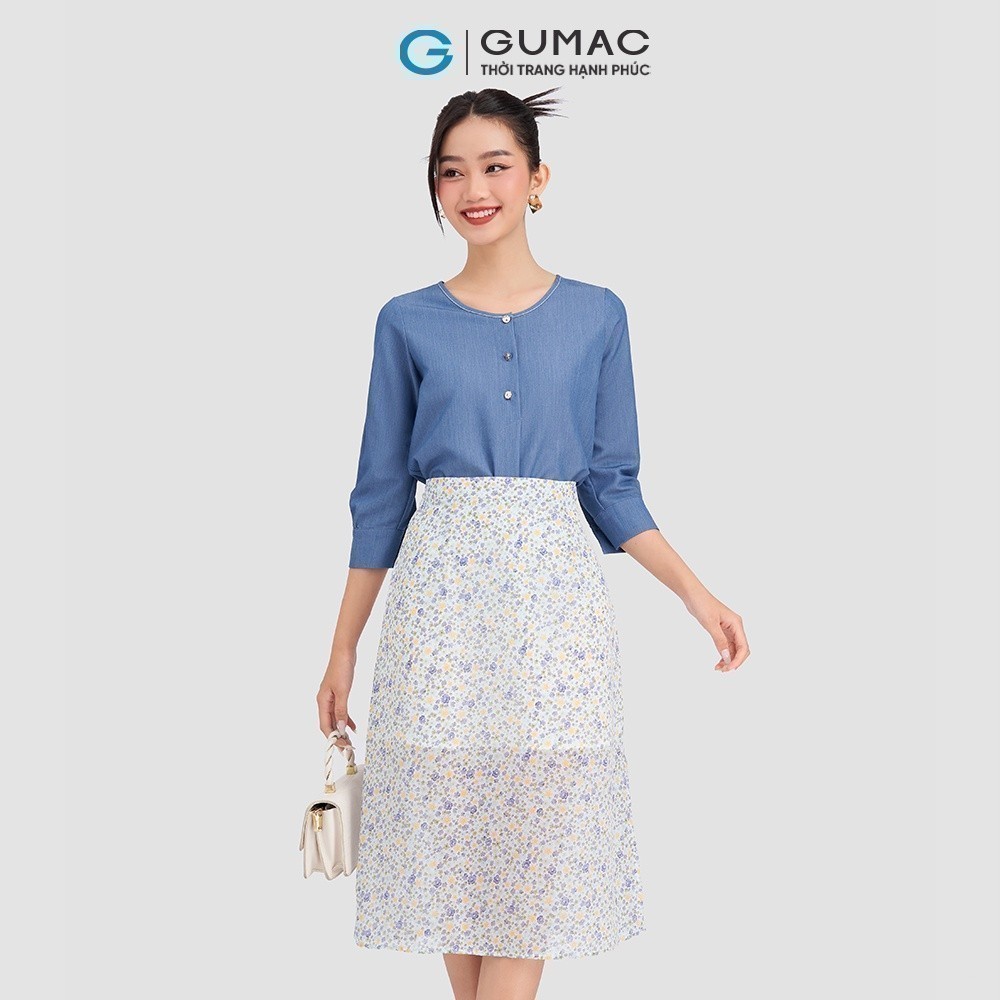 Áo kiểu tay chiết ly GUMAC AD03011