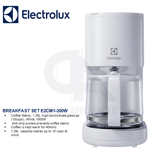 Electrolux E2CM1200W Coffee Maker Breakfast Set 1.25L Lazada PH
