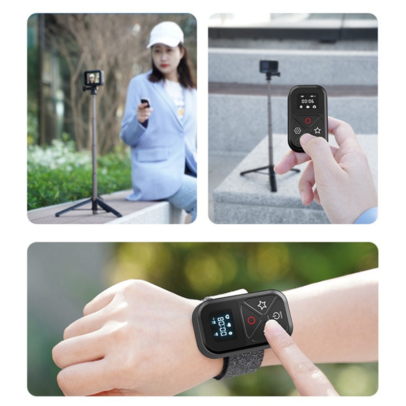 Smart Wireless Remote Control Waterproof Camera Controller for Go Pro Hero 8/9/10 MAX Remote Bluetooth-Compatible Durable Durable in Use Black