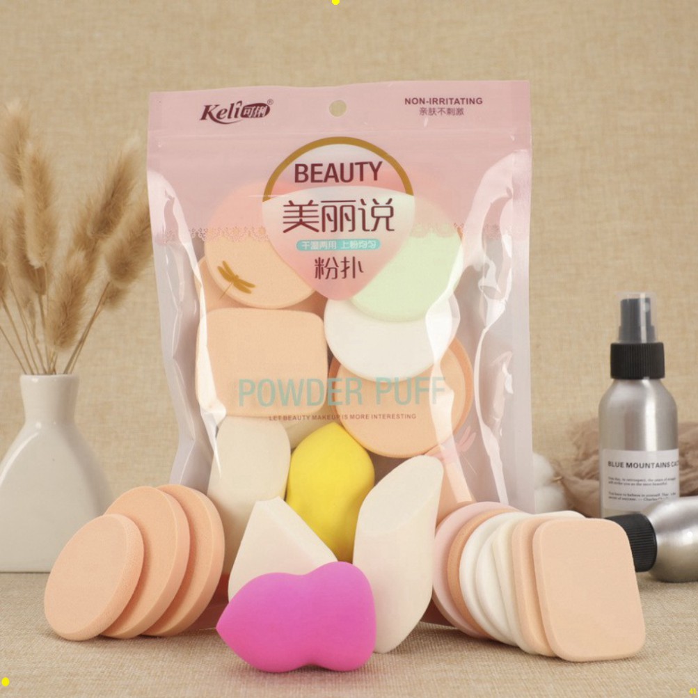 Set bông phấn Keli 13 miếng