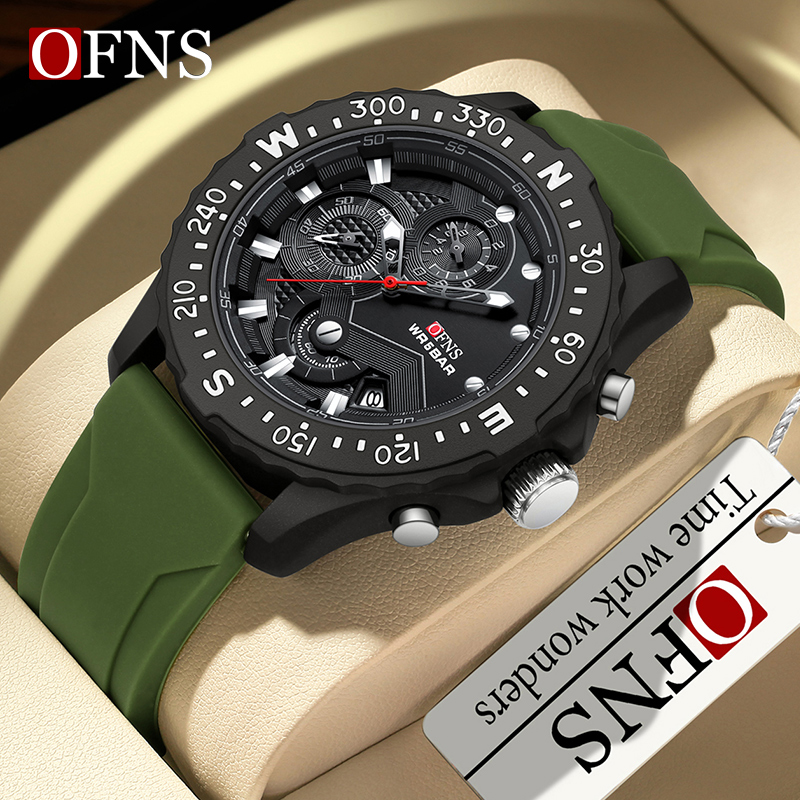 OFNS Waterproof Watch Brand Electronic Quartz Watch Fashionable Calendar Waterproof Men's Watch NS1302-2.