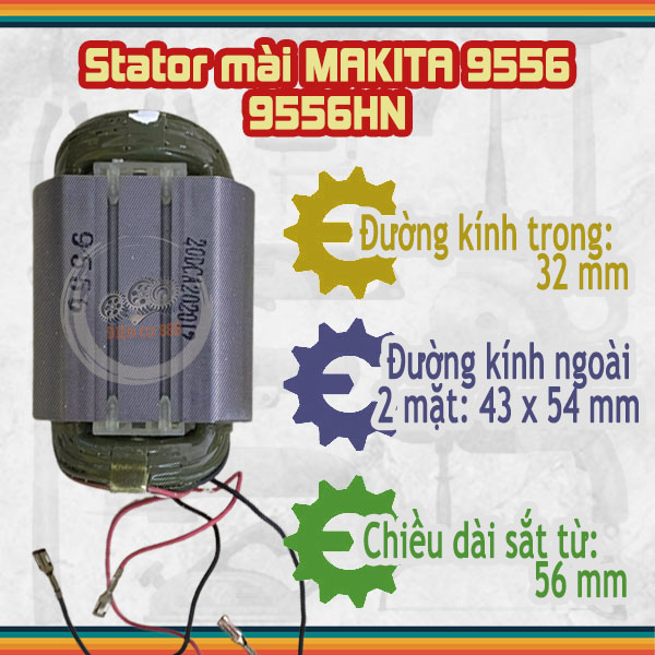 (Hàng DCA) Stator mài MAKITA 9556, 9557, 9558, DCA ASM12-100 220V