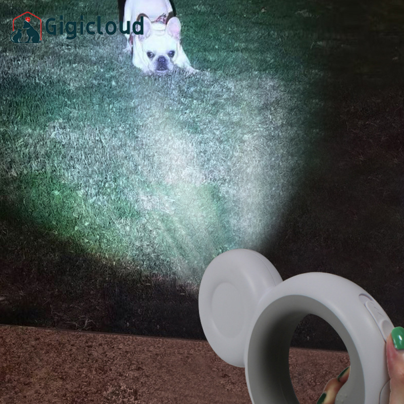 Gigicloud Pet dây xích có thể tự động thu vào Với đèn LED Pet An Toàn dây