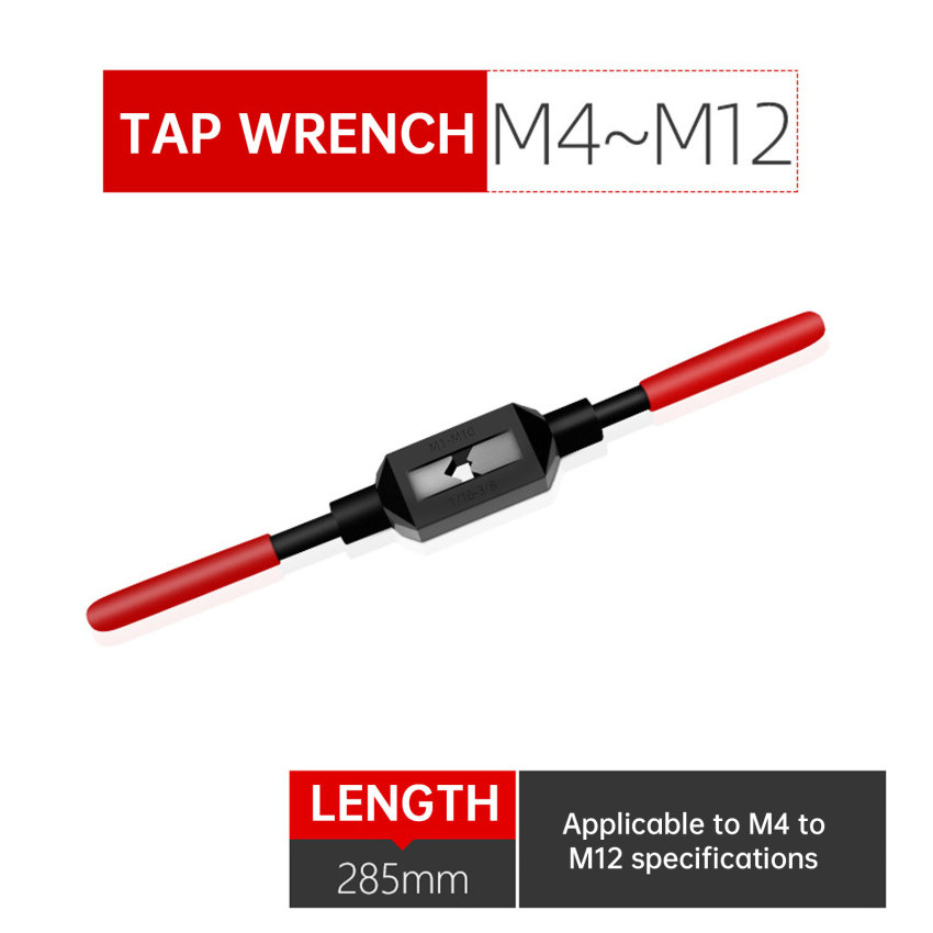 Tap Wrench Handle Steel Profesional Machine Screw Thread Metric Plug Easy To Use Thread Tap For M1- M12 Reamer Tool Carbon Steel Tap Wrench