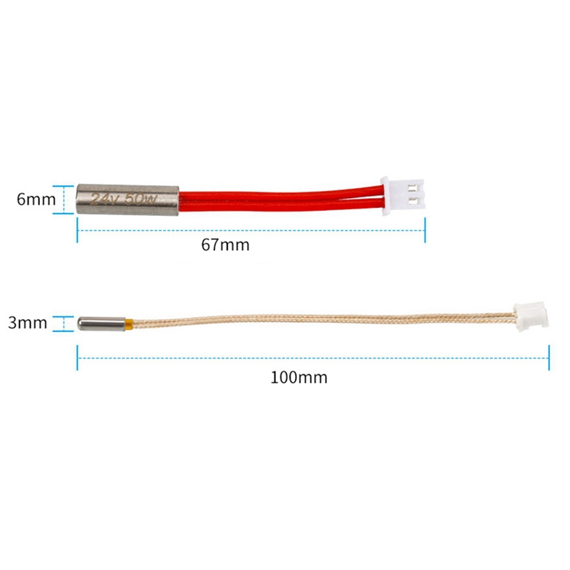 4 Piece Heater Cartridge High Temperature Sensor As Shown Metal for Neptune 4 Pro/Plus/Max 3D Printer