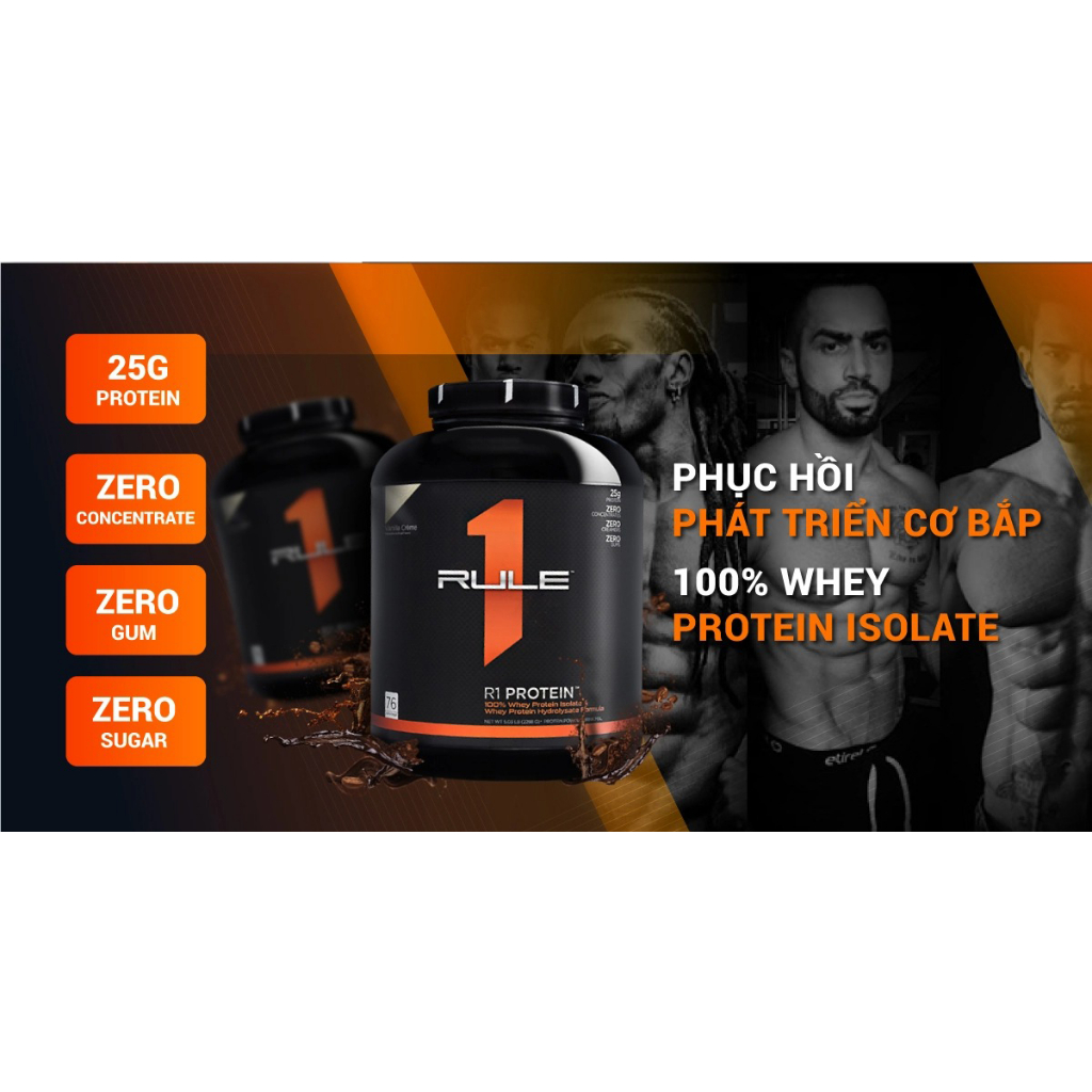 Sữa Tăng Cơ Nhanh Whey Protein Rule 1 - Chính Hãng Mỹ (5lbs)