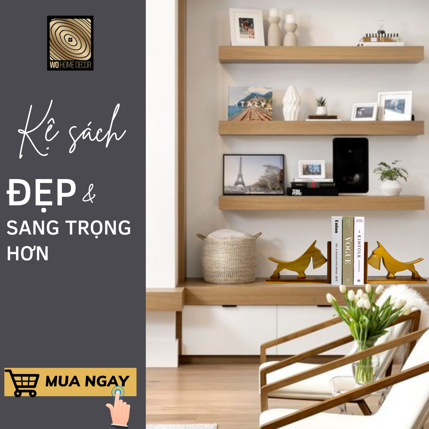 CHẶN SÁCH (BOOKEND) Cặp chó Vàng sang trọng