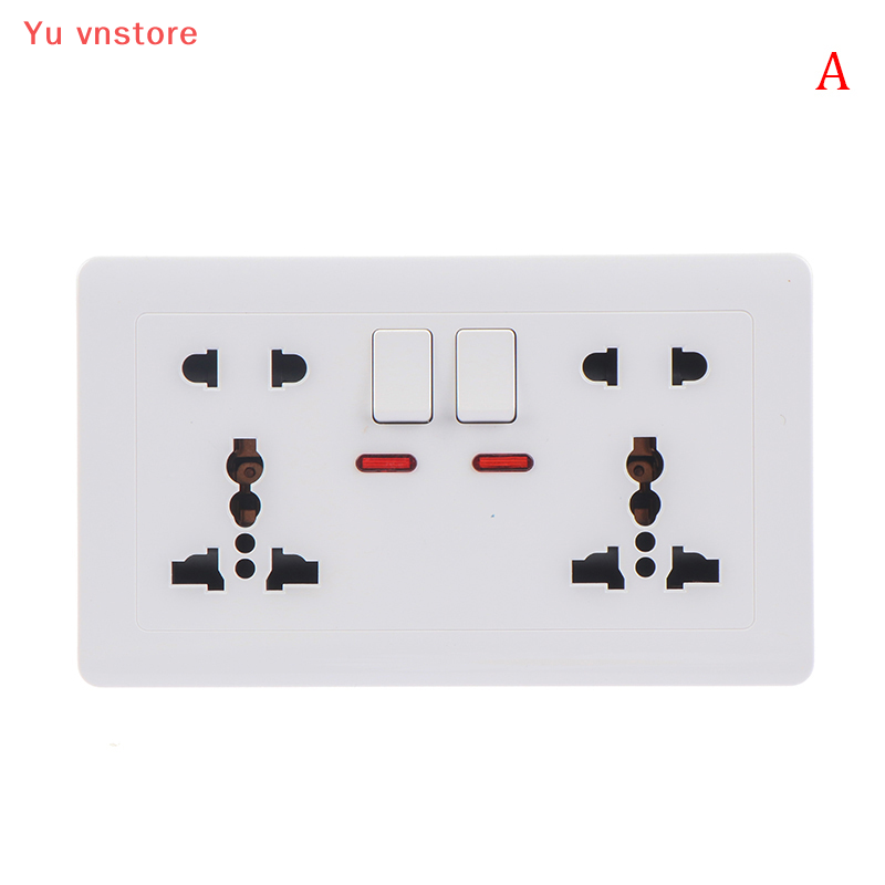 Yu vnstore Ổ cắm điện gắn tường ổ cắm cổng sạc USB kép 2.1A 5 lỗ thông dụng