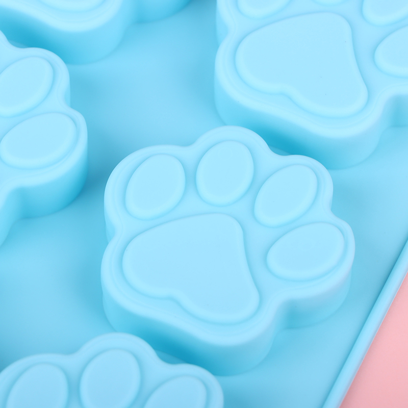 1Pc 6Cavities Lovely Dog Cat Paw Fondant Cake Silicone Mold DIY Baking Mould.