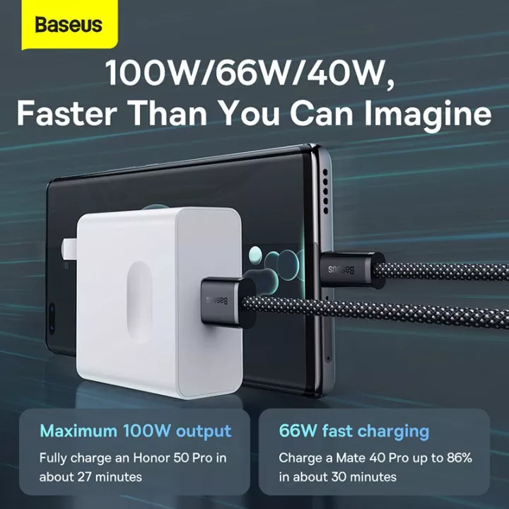 100W baseus dynamic series fast charging data cable USB to Type-C