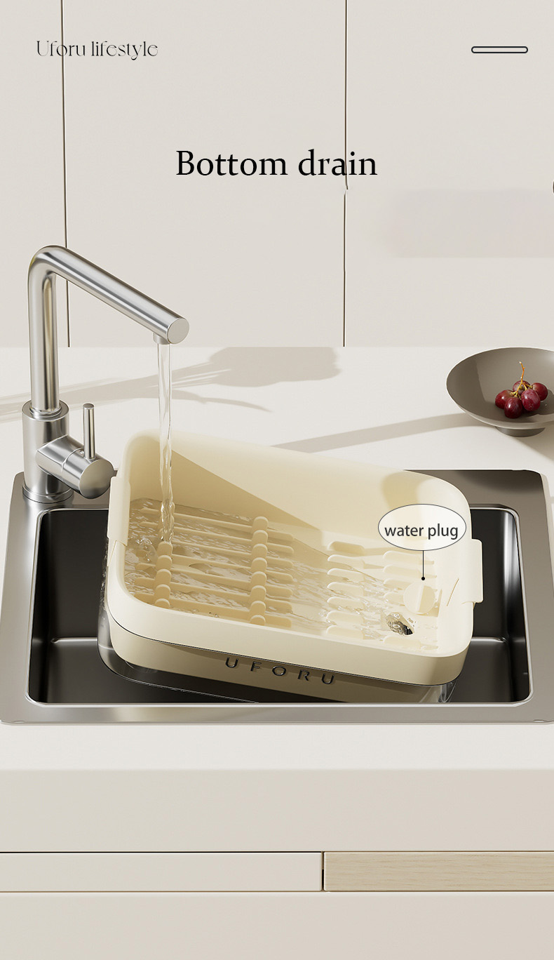 Household multifunctional drainage bowl rack kitchen dishes tableware storage rack with lid dustproof plastic drainage rack large capacity