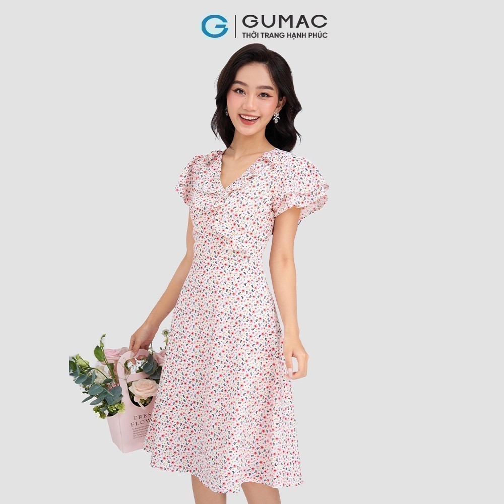 Đầm nữ bèo hoa GUMAC DD03049