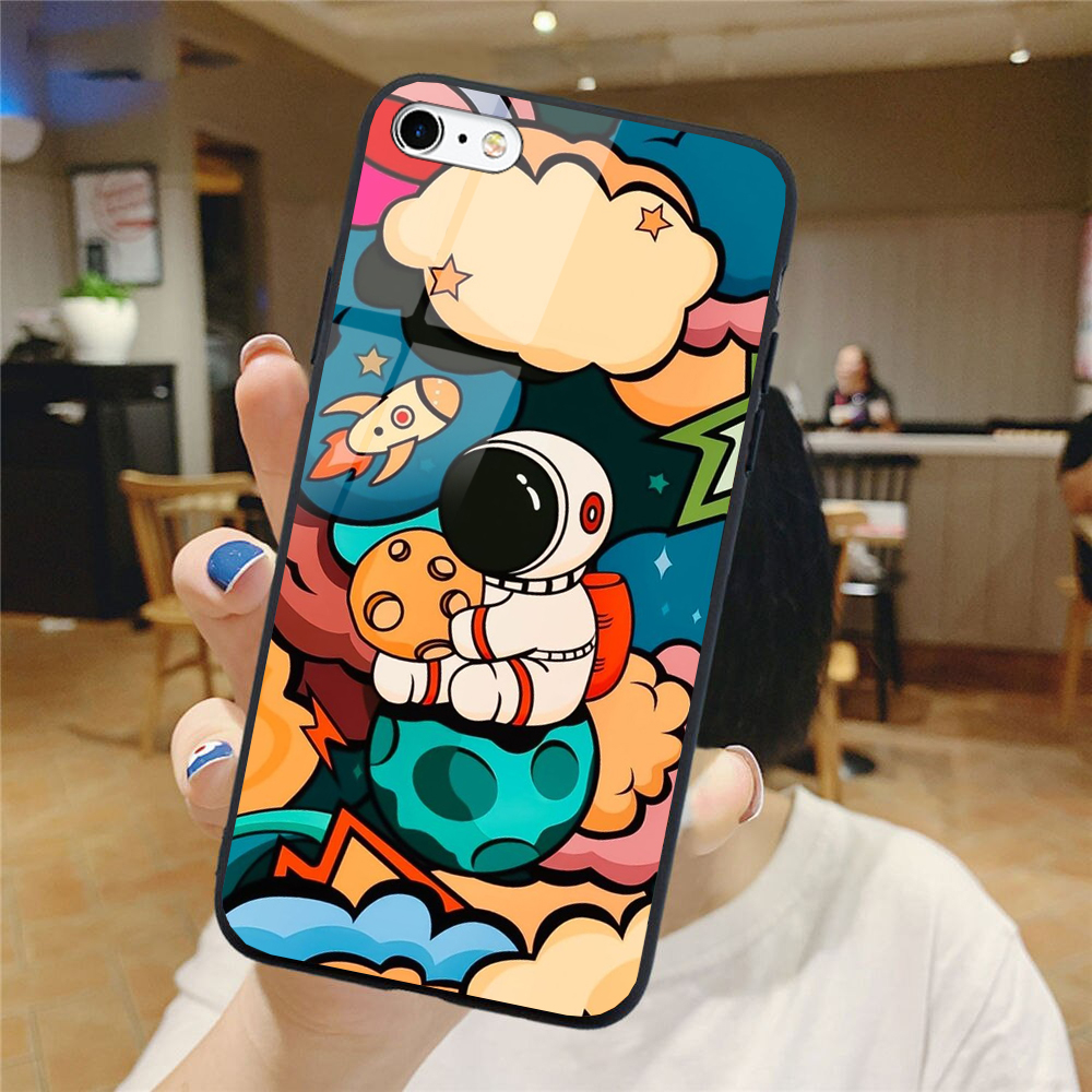 Ốp Lưng IPHONE 6/6S/ 6 PLUS/6S PLUS/ 7/8 mặt kính cao cấp phi hành gia