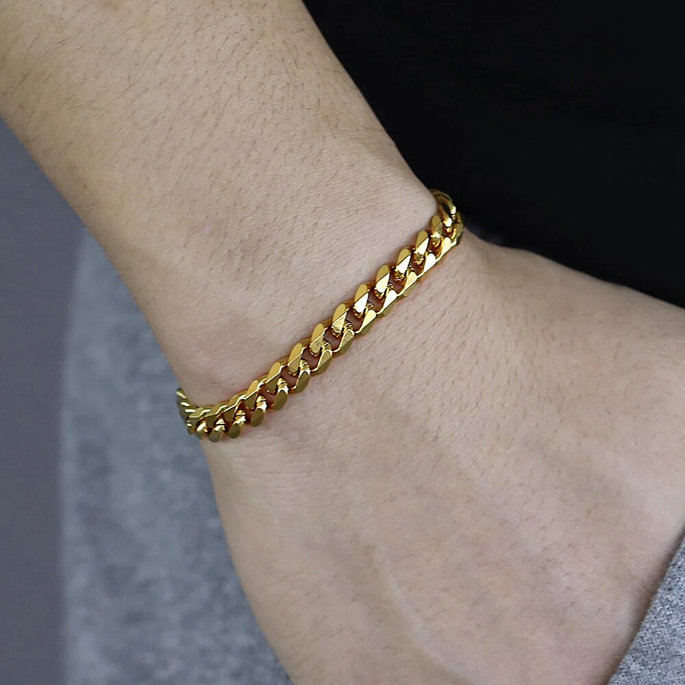 3-11MM%20Gold%20Color%20Stainless%20Steel%20Bracelets%20For%20Men%20Women%20Unisex%20Curb%20Cuban%20Link%20Chain%20Simple%20Wrist%20Jewelry%20Gifts%20-%20Image%204