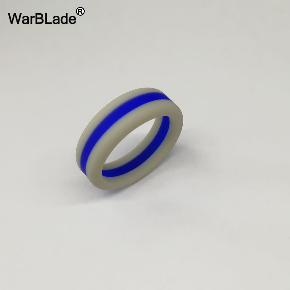 Colorful Layered Silicone Ring For Wo Wedding Rings Hypoallergenic