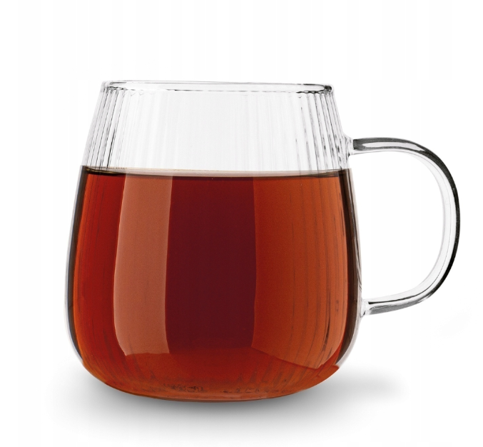 Set of 6 Lightweight Borosilicate Glass Mugs - Scratch-Resistant, 380 ML Microwave-Safe Round Glass Cups for Tea, Coffee, Milk, Hot or Cold Beverages - Clear and Durable Design.