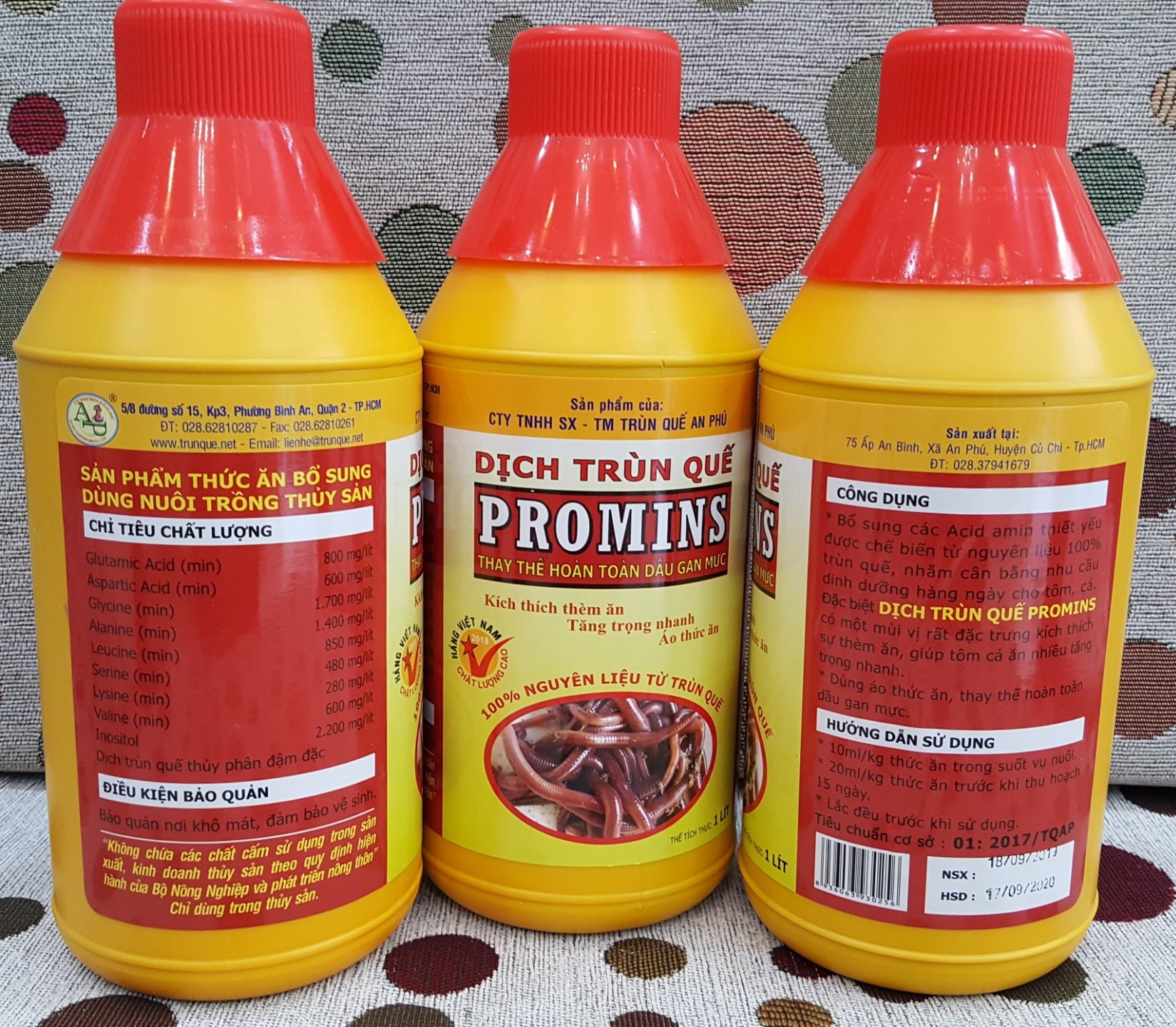 Combo 3 chai dịch trùn quế Promins cho cá tra