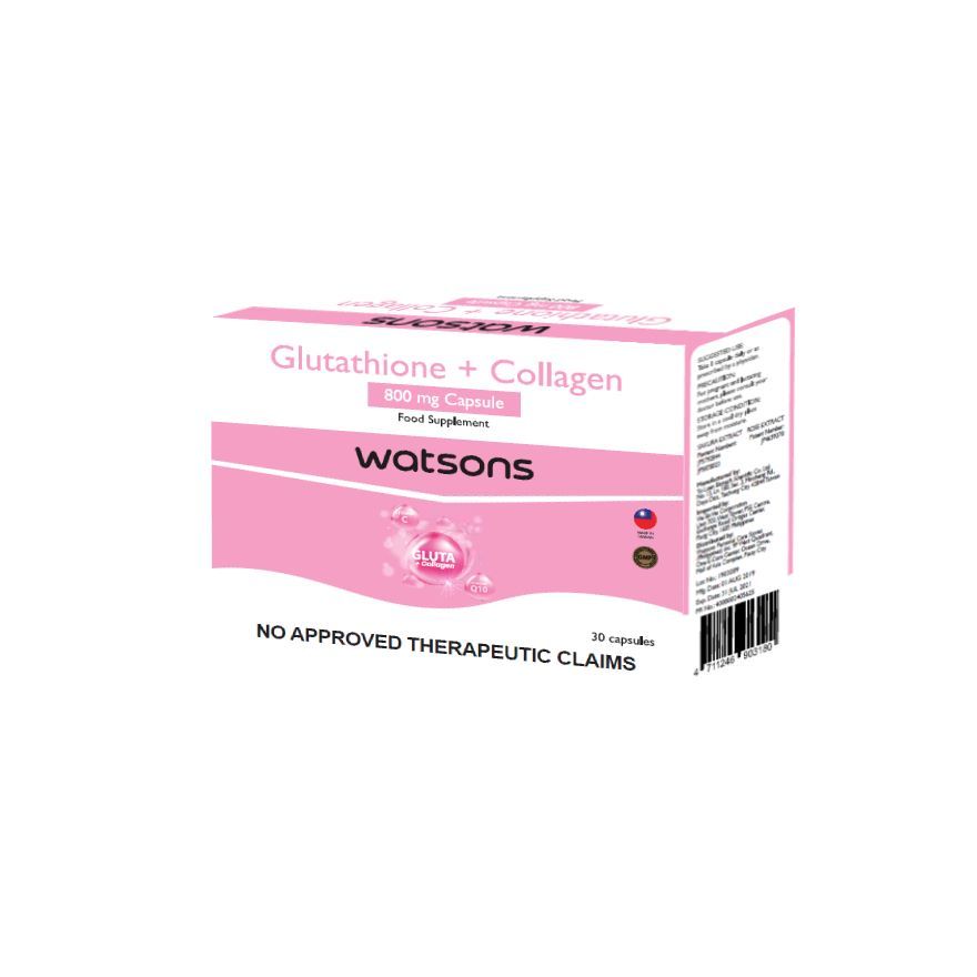 WATSONS Glutathione + Collagen 800mg Capsule Food supplement (5 capsule)  Taiwanese Health Supplement - Lazada | Lazada PH
